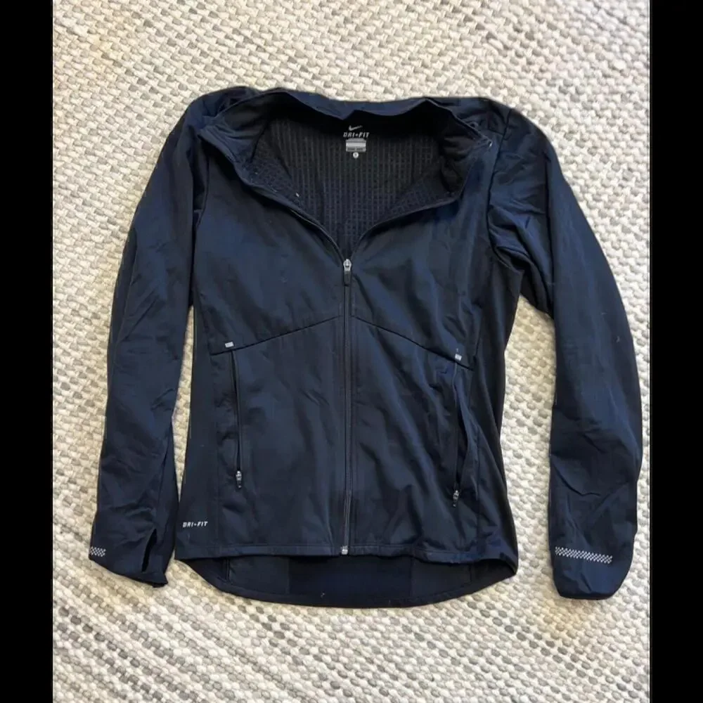 Nike Pro Dri Fit Running full Zip Training Top Women’s Size Small Black - Picture 4 of 6